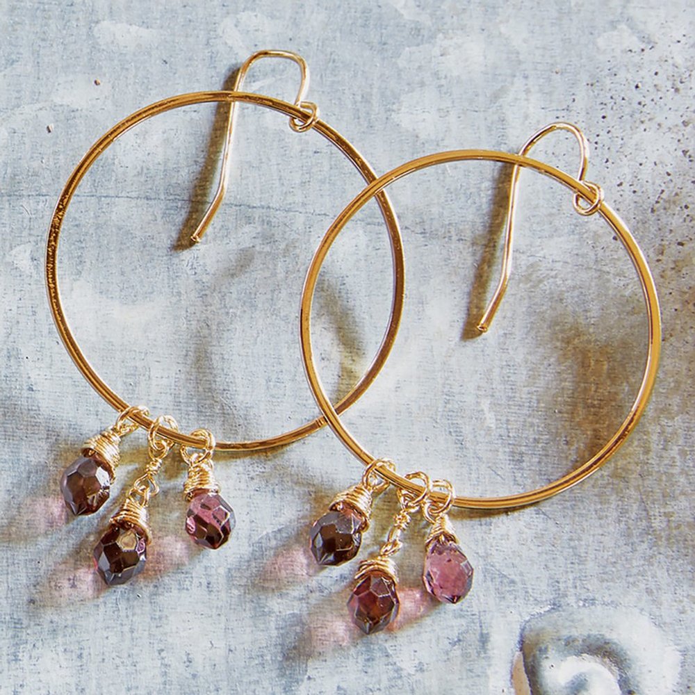 Dangle Hoops - Violet/ New in Package